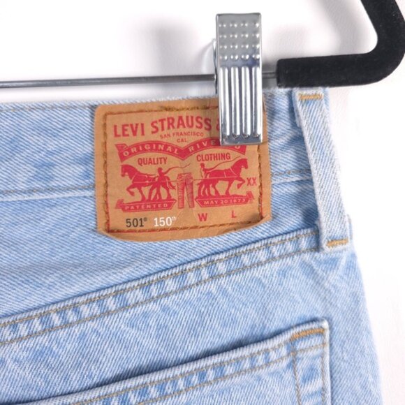 Levi's 501 150th Anniversary Edition Women’s Lt Blue Button Fly Jeans Size 29x30 - Picture 10 of 14